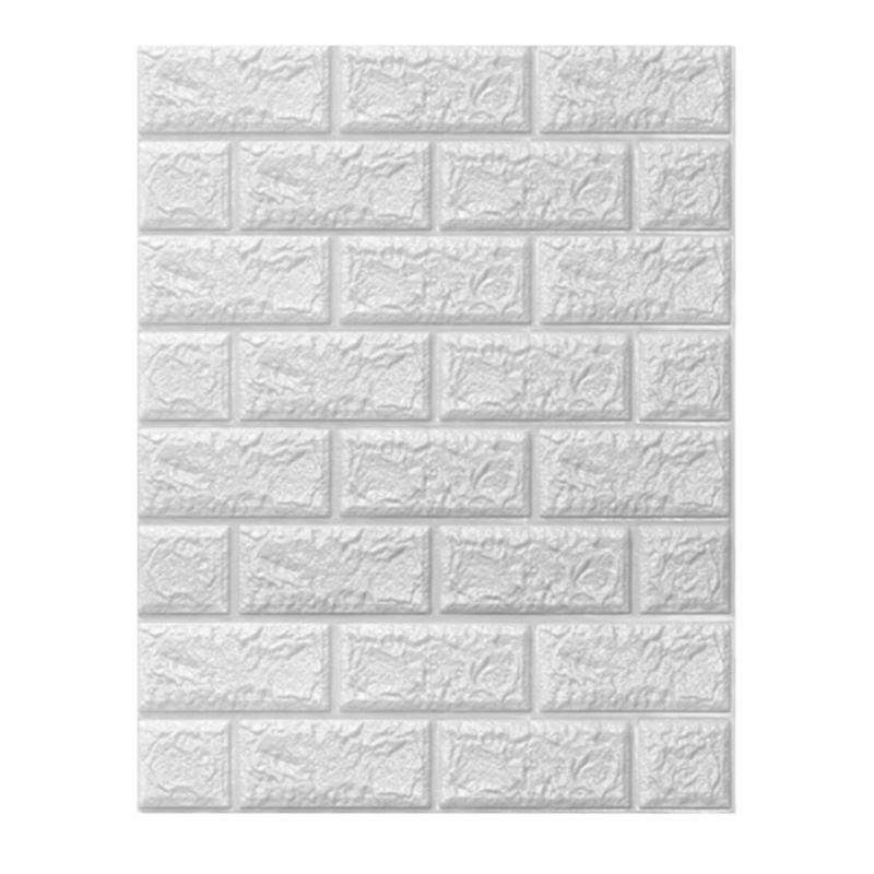 3D Brick Wallpaper in White, Faux Foam Brick Wall Panels Peel and Stick, Waterproof for Bedroom, Living Room, and Laundry Decor