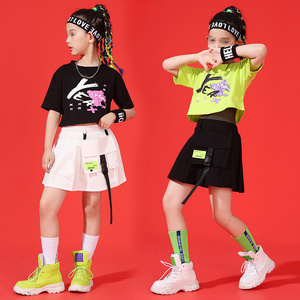 Kids Suits Summer Girls Hip Hop Jazz Costumes Kids Models Fashion Costumes Girls Dance Performance Clothing Sets