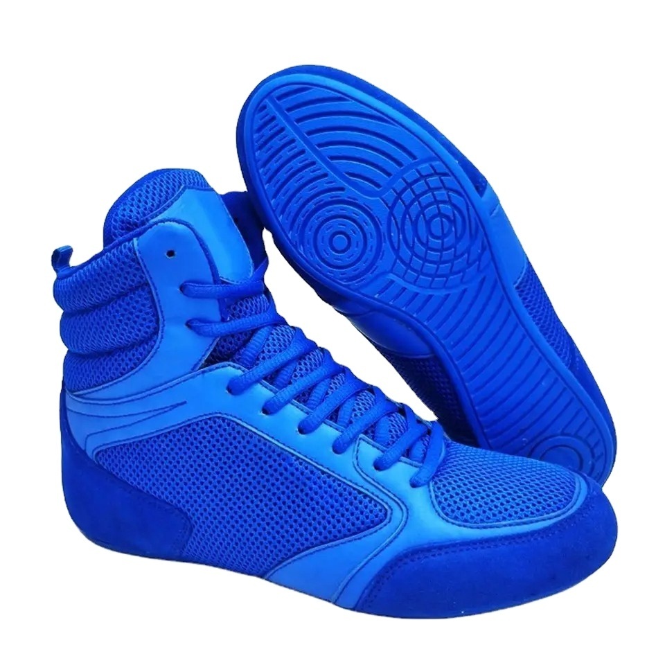 Professional Wholesale Mesh Breathable Customized Your Own Logo And Design Non Slip Kick Boxing Wrestling Shoes