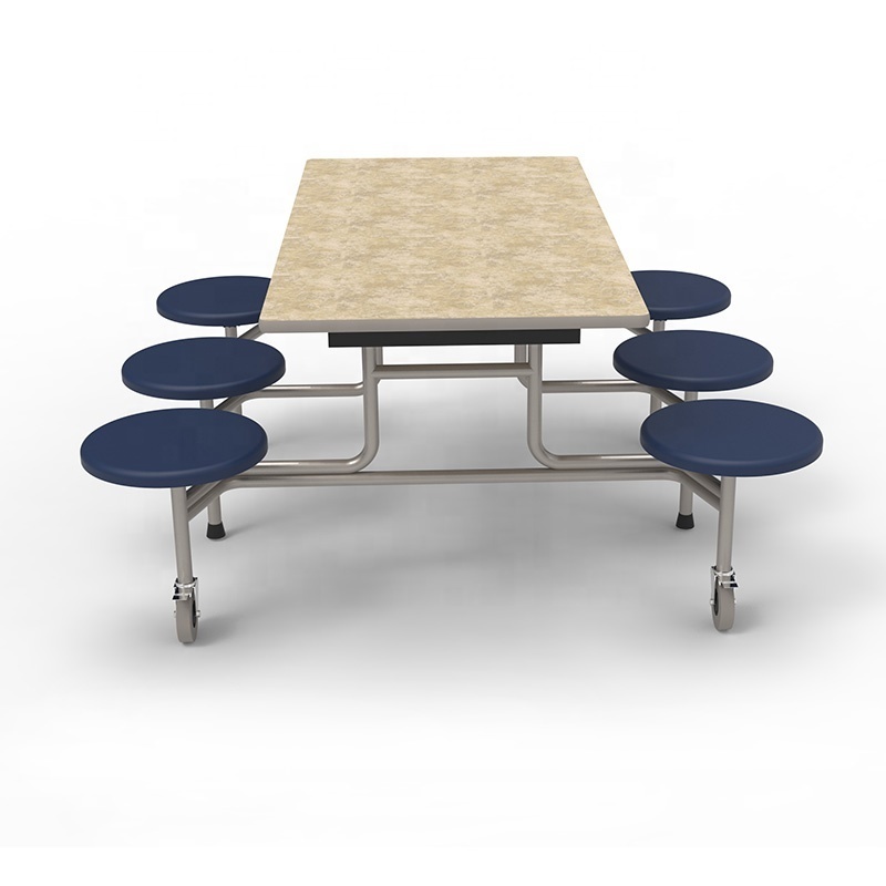 6 seat fast food unit school dining table lunchroom cafeteria table