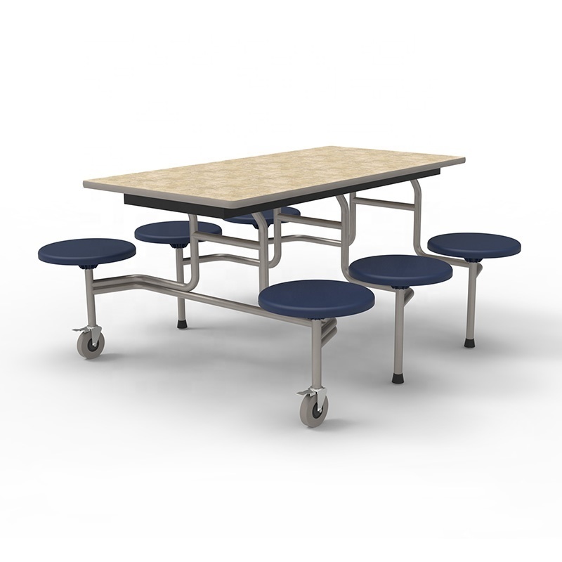 6 seat fast food unit school dining table lunchroom cafeteria table