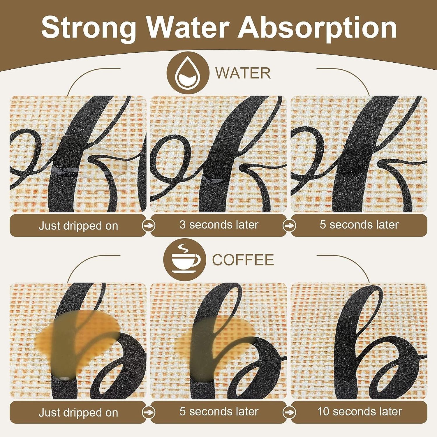 CR Coffee Mat Coffee Bar Mat - Hide Stain Absorbent Rubber Backed Quick Drying Mat Fit Under Coffee Maker Espresso Machine