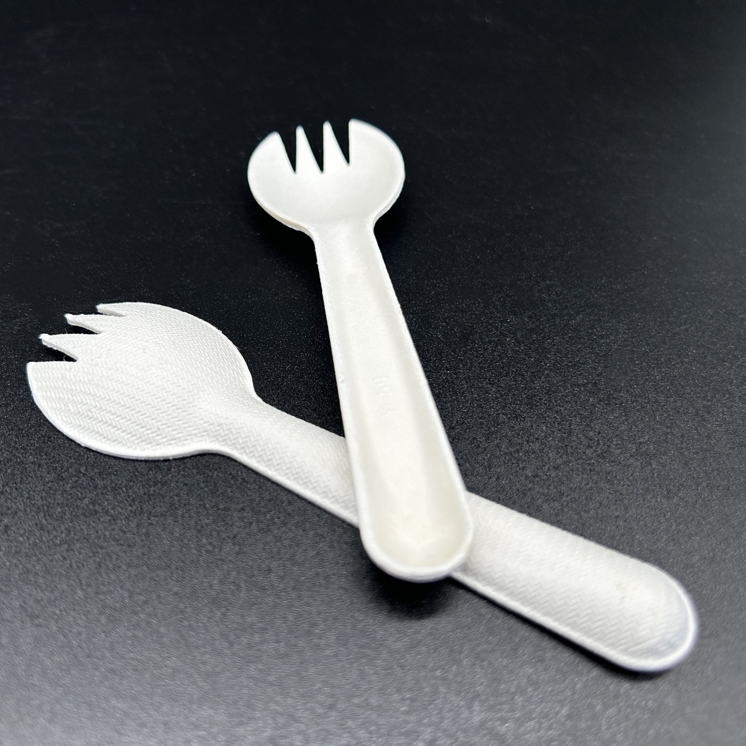 CPLA Manufacture Cornstarch Bagasse Disposable Birthday Cake Spork Fork Sustainable PLA Fork with Cake Knife