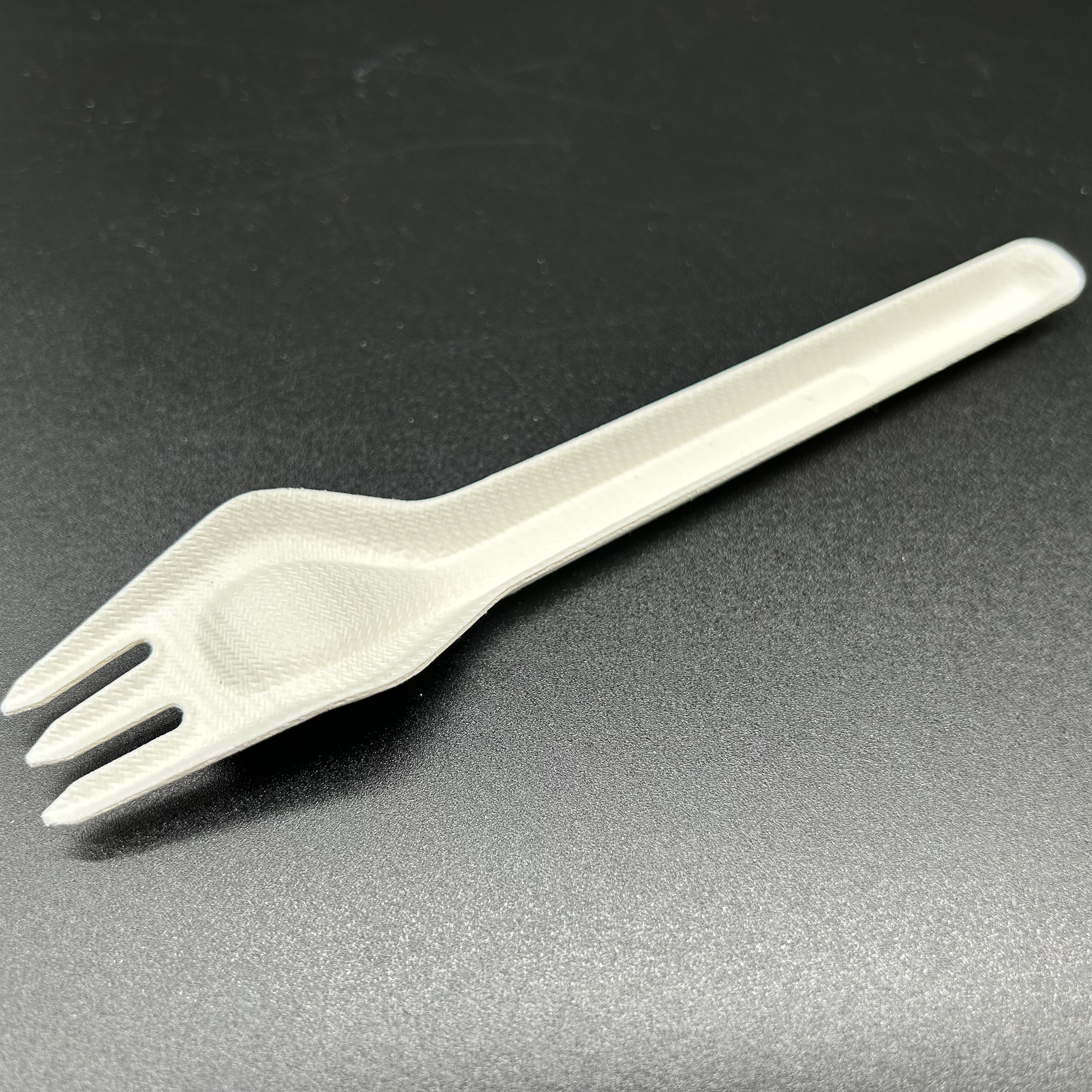 New Design Compostable Bagasse Forks Disposable Utensils Straw Tray Fiber Large Fork for Cake Noodles