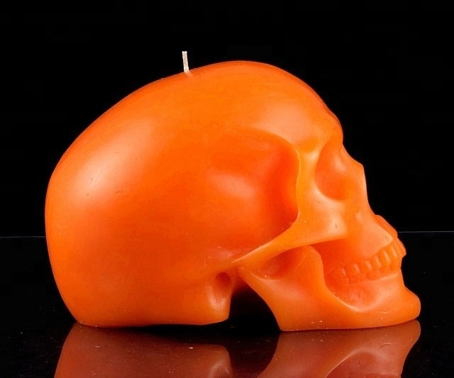 wholesale holiday decoration handmade novelty carved Halloween skull candle