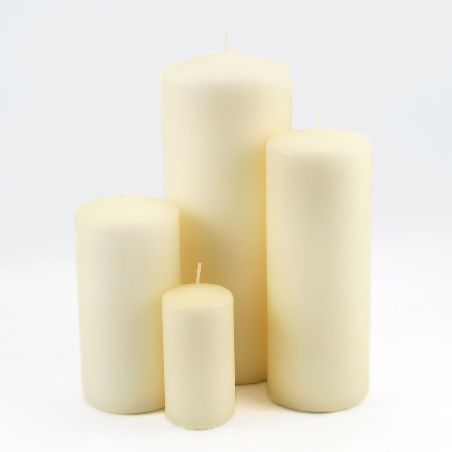 White Paraffin Wax Unscented Long Burning Round Cylinder Pillar Candles For Wedding