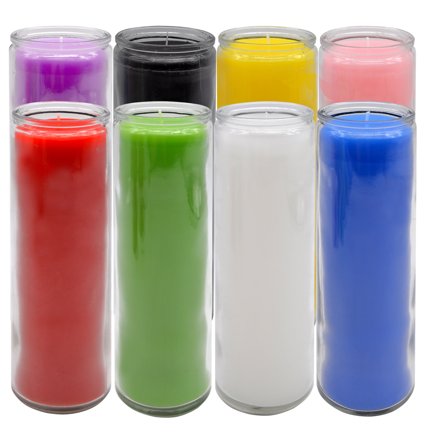 Custom 7 Day Religious Memorial Grave Prayer Chakra Candles