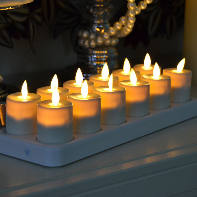 Festively Decoration Bright Dancing Wick Led Flameless Tealight Candles