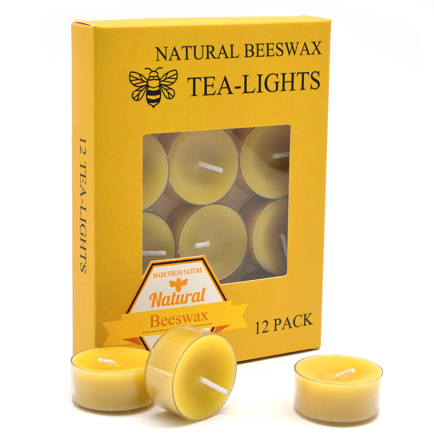 Smokeless Natural Smell Handmade 100% Pure Beeswax Tealight Tea Light Candles