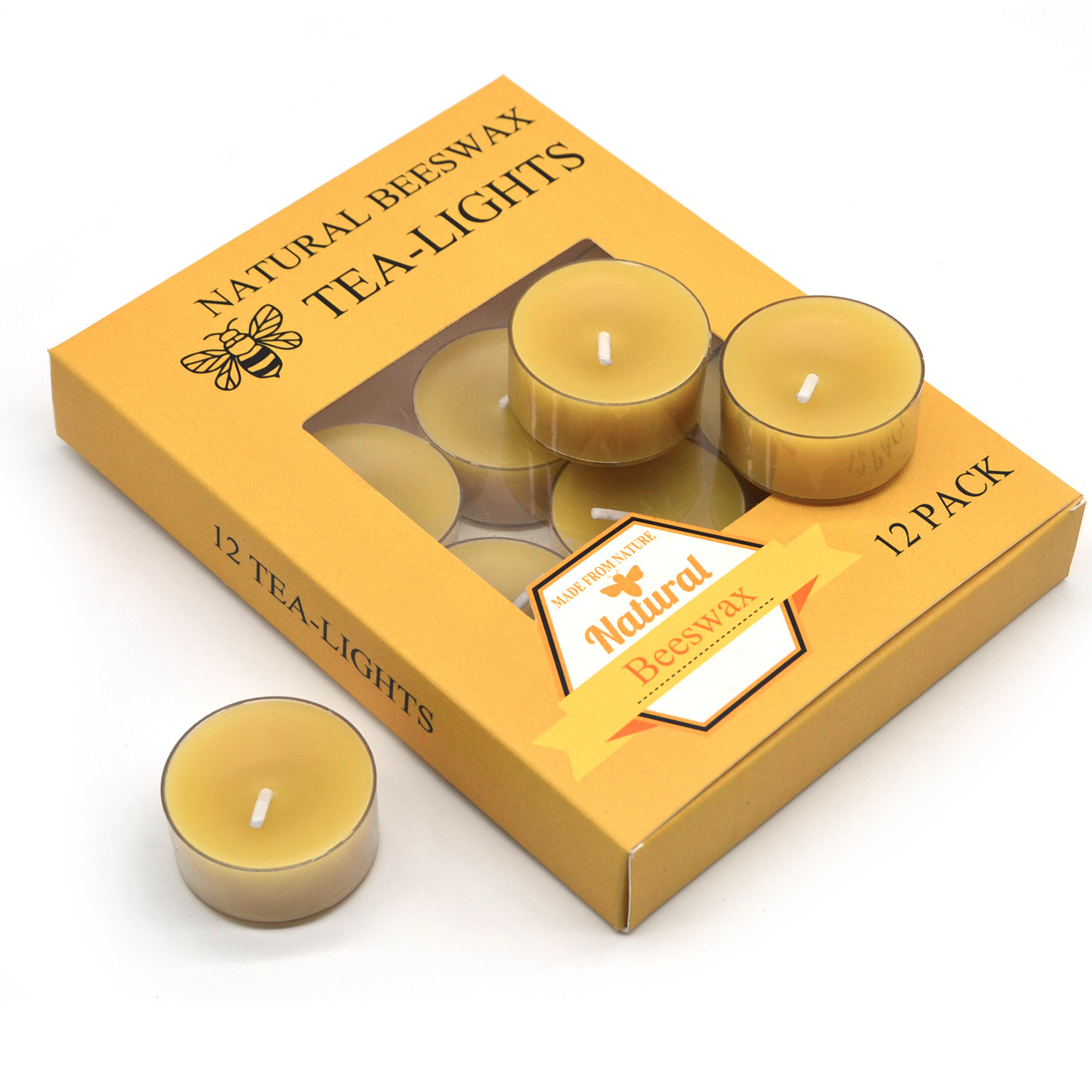 Smokeless Natural Smell Handmade 100% Pure Beeswax Tealight Tea Light Candles