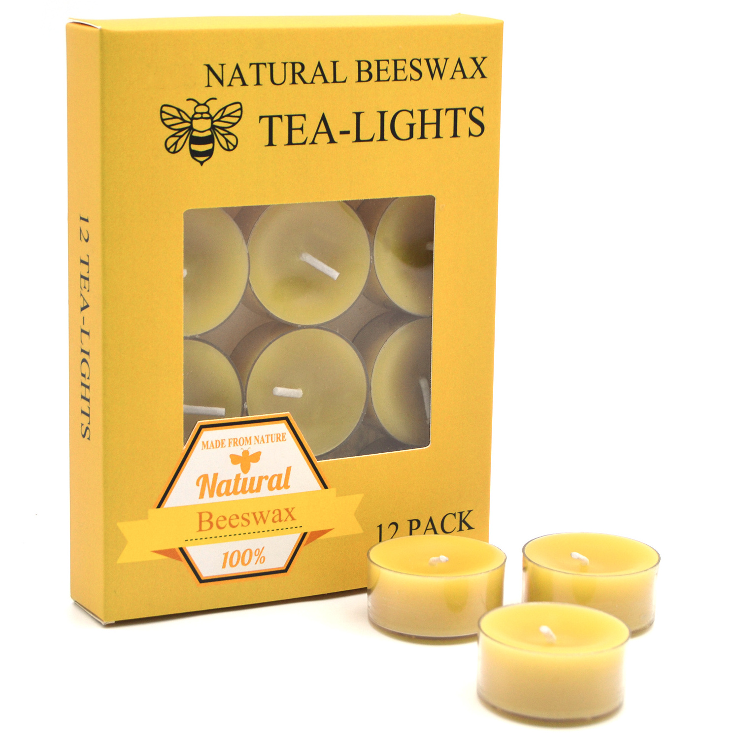 Smokeless Natural Smell Handmade 100% Pure Beeswax Tealight Tea Light Candles