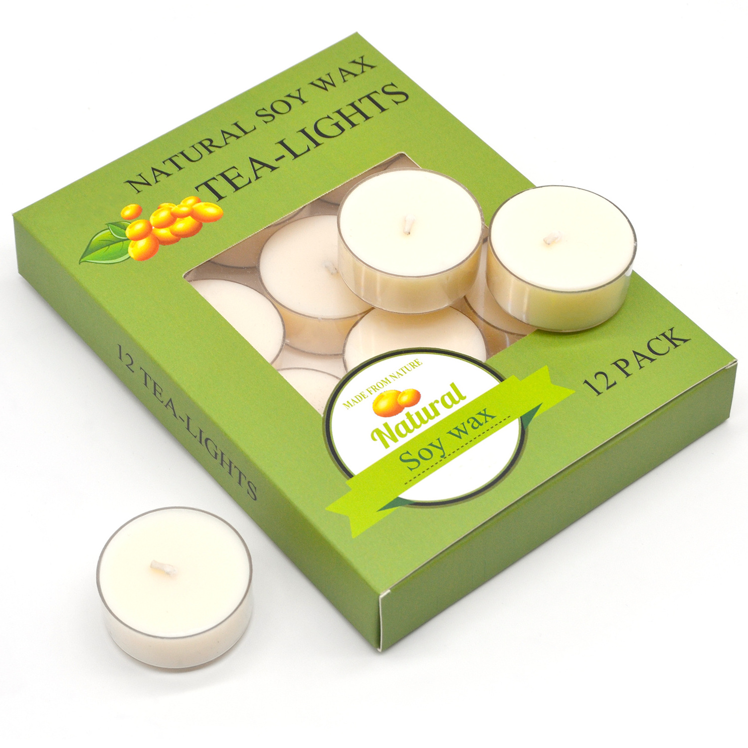 Wholesale Hot Sale White Unscented Soy Wax Tea Lights