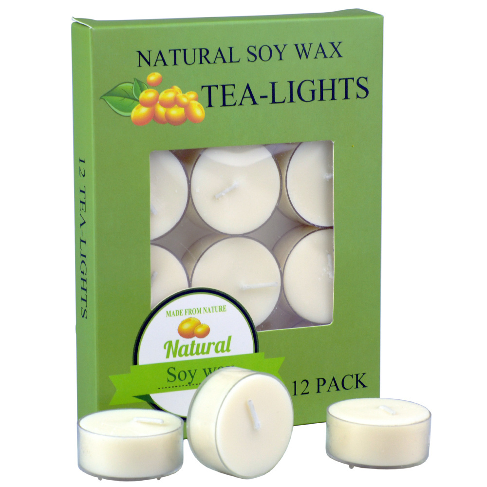 Wholesale Hot Sale White Unscented Soy Wax Tea Lights