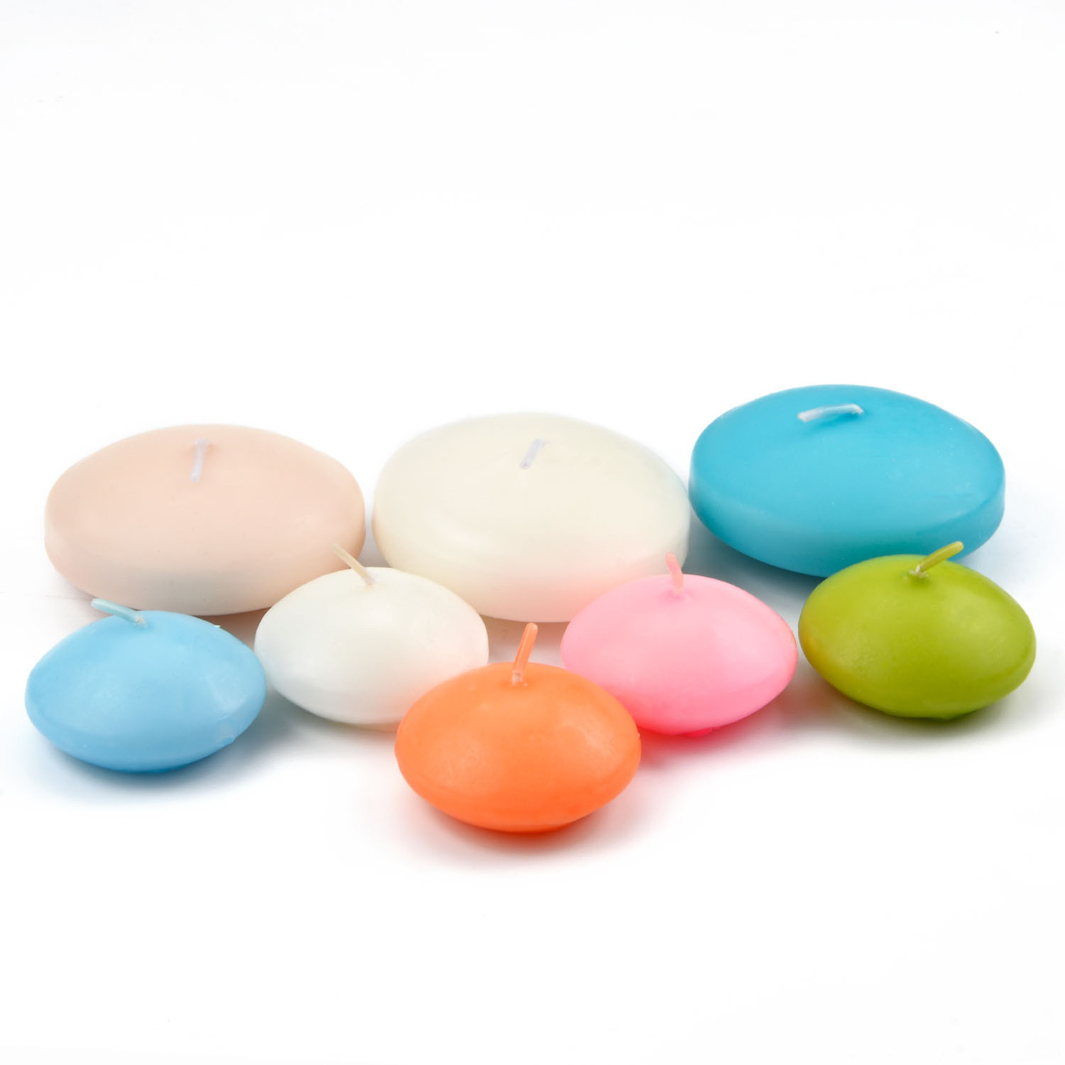 Handmade Multi-Colored Unscented Long Burning Floating Tea Lights Candles