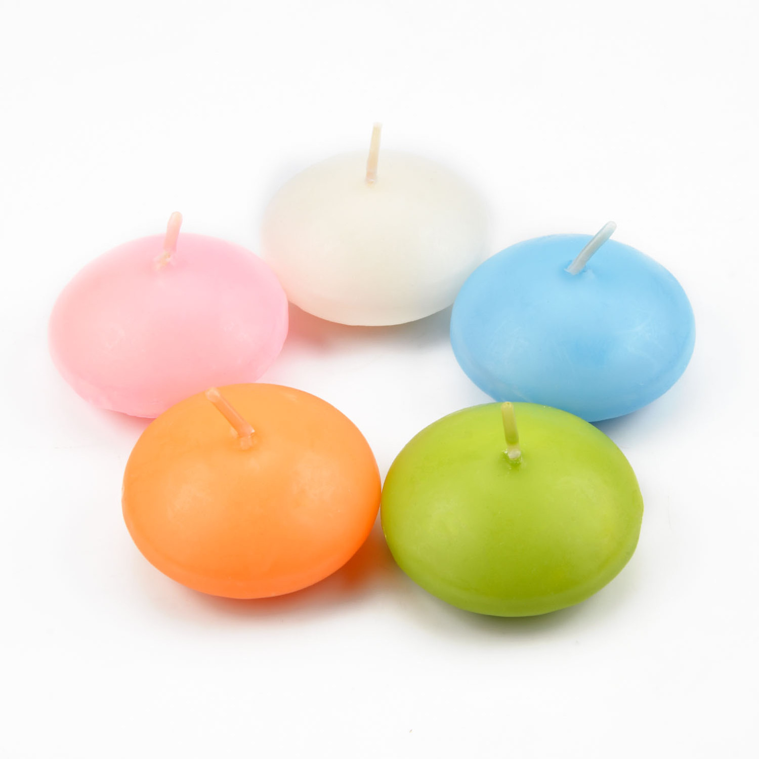 Handmade Multi-Colored Unscented Long Burning Floating Tea Lights Candles