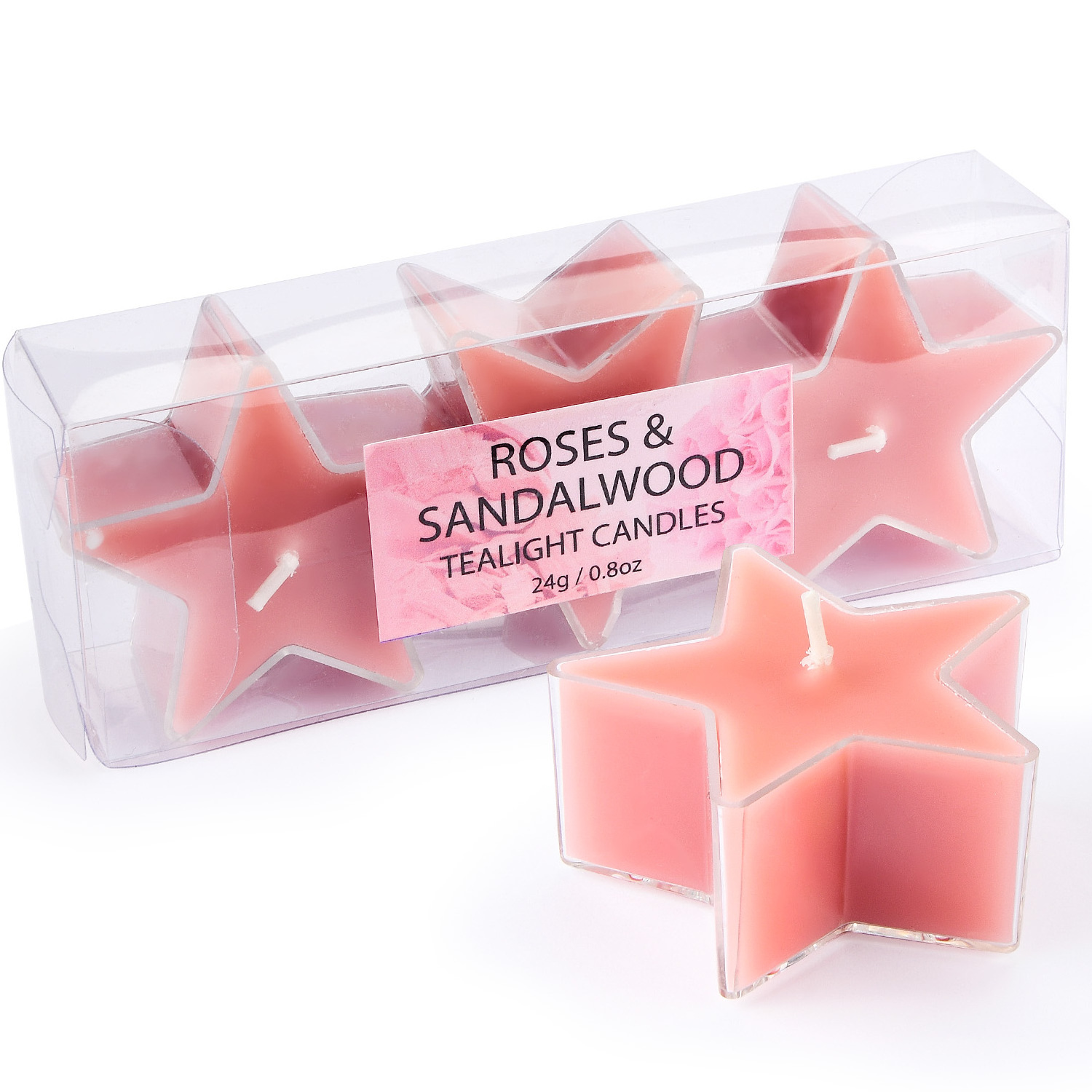 Handmade Star Shape Unscented Long Burning Tea Lights Candles