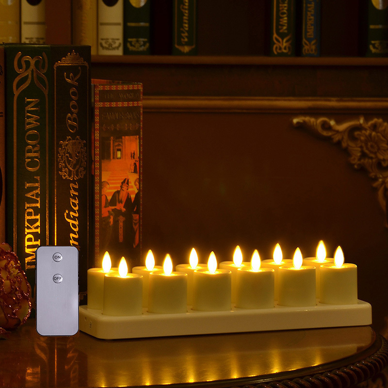 USB Rechargeable LED Tea Light Candle with Remote Control