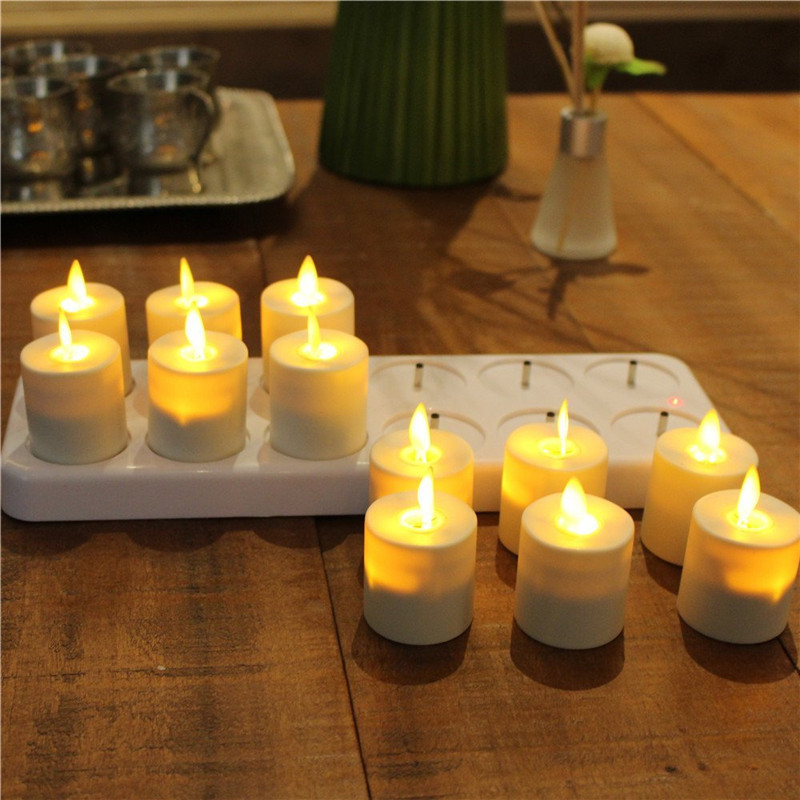 USB Rechargeable LED Tea Light Candle with Remote Control