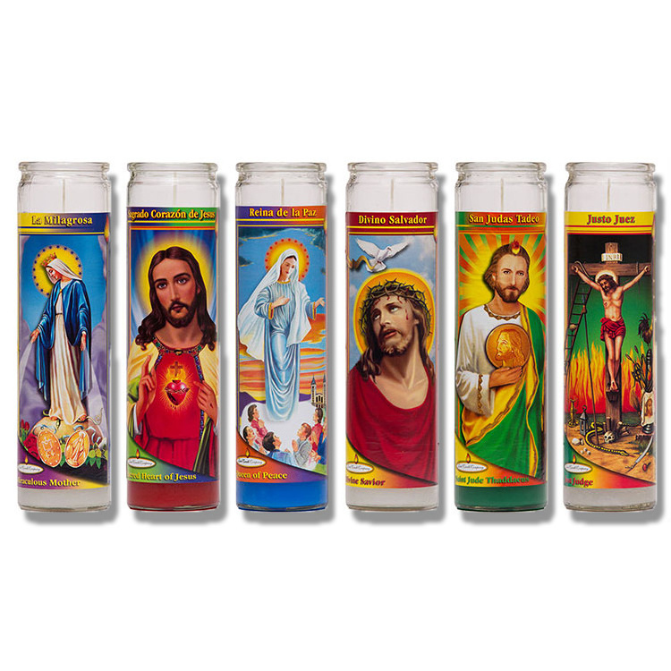 Sanctuary Series Assorted Saints 7 Day Religious Prayer Candles