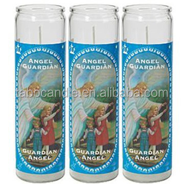 white wax 7 day prayer glass jar religious church candles wholesale