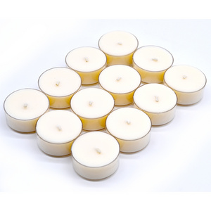 Wholesale White Unscented Clear Cup Daily Tea Light Candles For Wedding