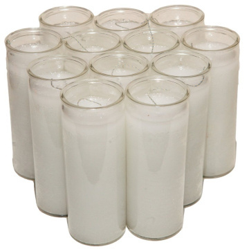 white wax 7 day prayer glass jar religious church candles wholesale