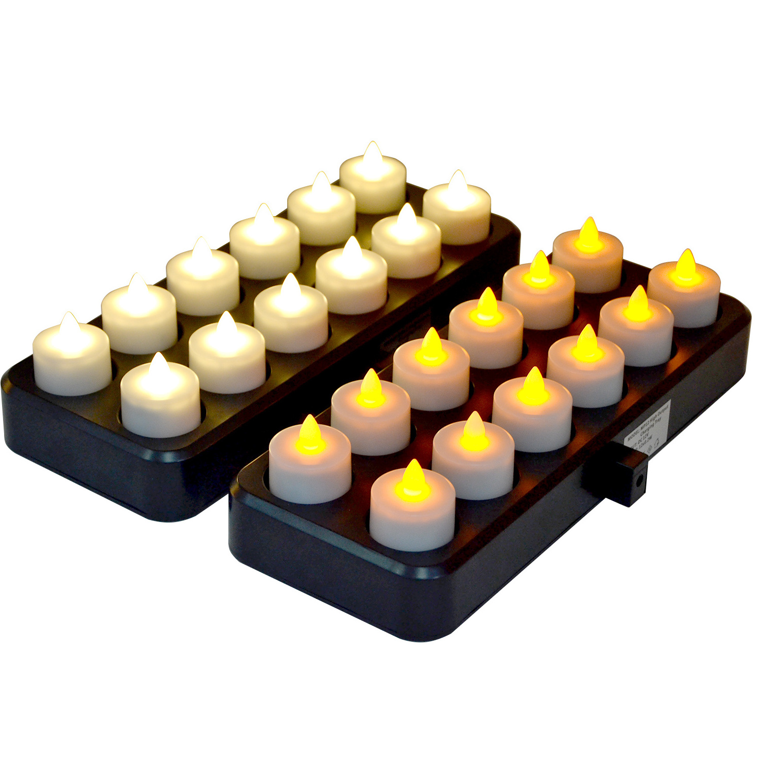 Rechargeable led flameless tealight candles with charging base