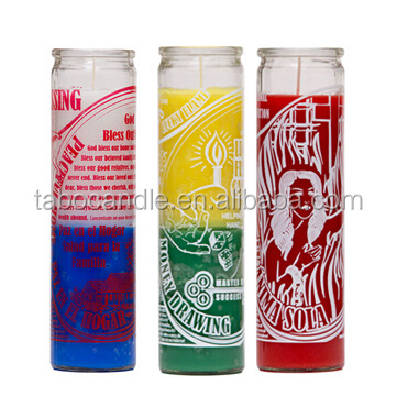 Long Time Burning Custom Sticker 7 Day Prayer Church Candles In Bulk