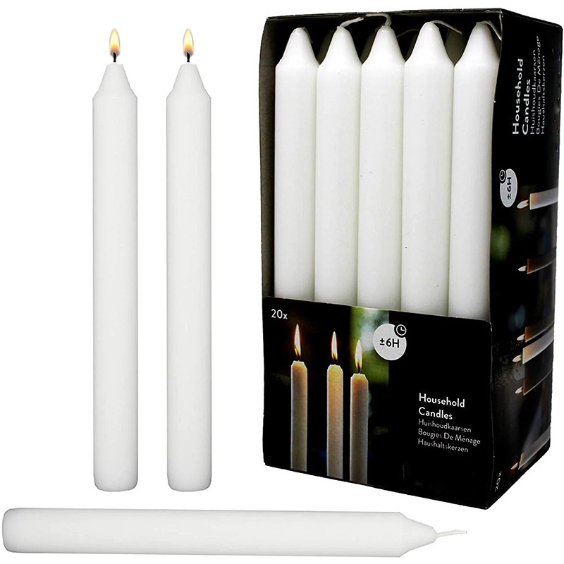 Premium European Daily Quality White Taper Candles for Wedding Party