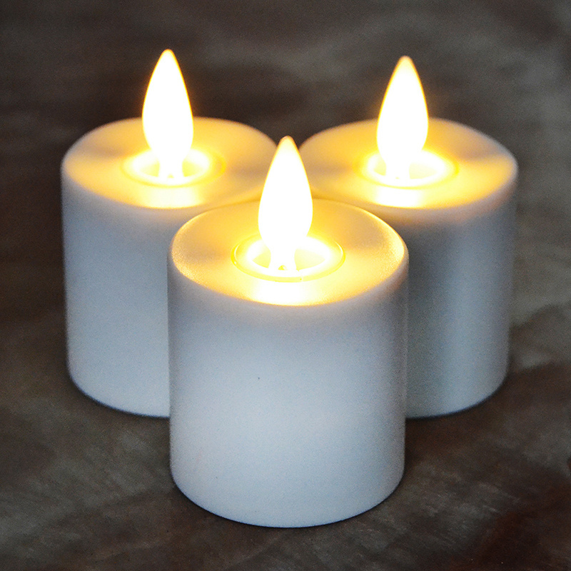 Moving Flame Wick Flameless Led Rechargeable Tealight Candle