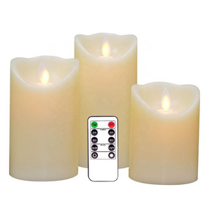 Battery Operated Dancing Flame Led Flameless Candles With 10 Key Remote