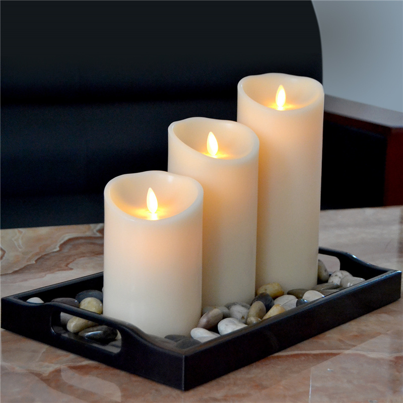 NEW design real wax moving wick flickering flameless led candles