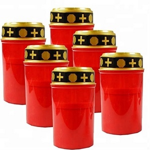 Plastic red waterproof memorial flameless led grave candle