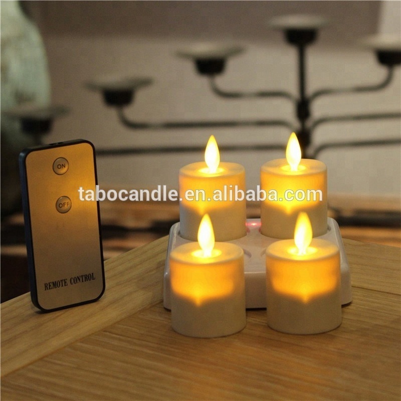 decorative led flickering smart Flameless Candles Rechargeable Tea Light Candles Set Of 4