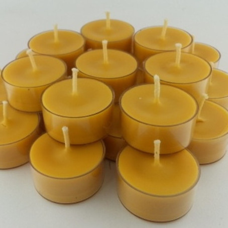 100% pure handmade raw beeswax tea lights candles