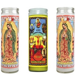 7 day glass candle santisima muerte/ holy death