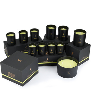 Luxury Private Label Custom Organic Soya Scented Soy Wax Glass Jar Aroma Candles Sets With Lids