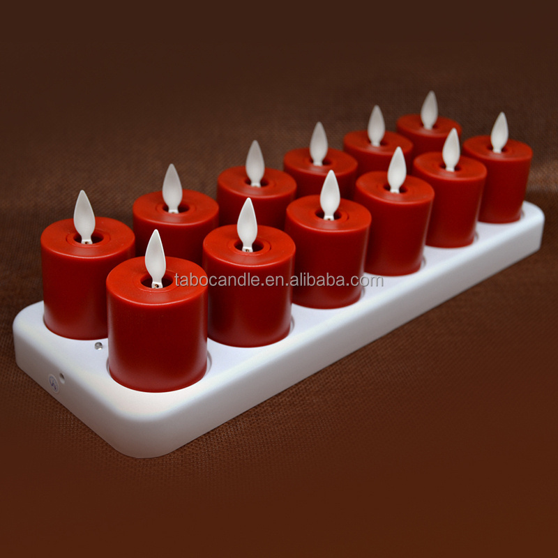 moving wick Rechargeable led tea light candle for wedding decoration