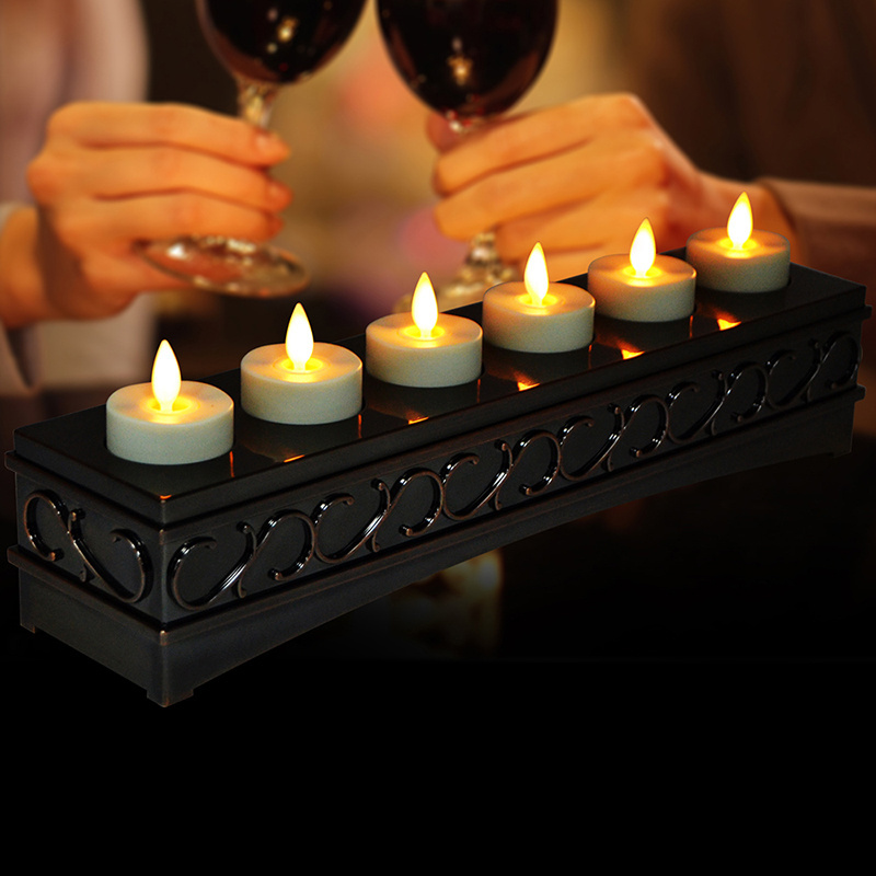 Moving Flame Wick Flameless Led Rechargeable Tealight Candle