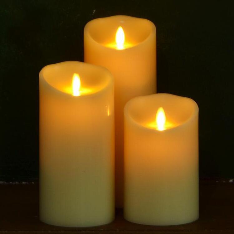 NEW design real wax moving wick flickering flameless led candles