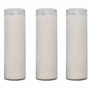 low MOQ no smoking paraffin wax tall long white wax 7 day prayer candles