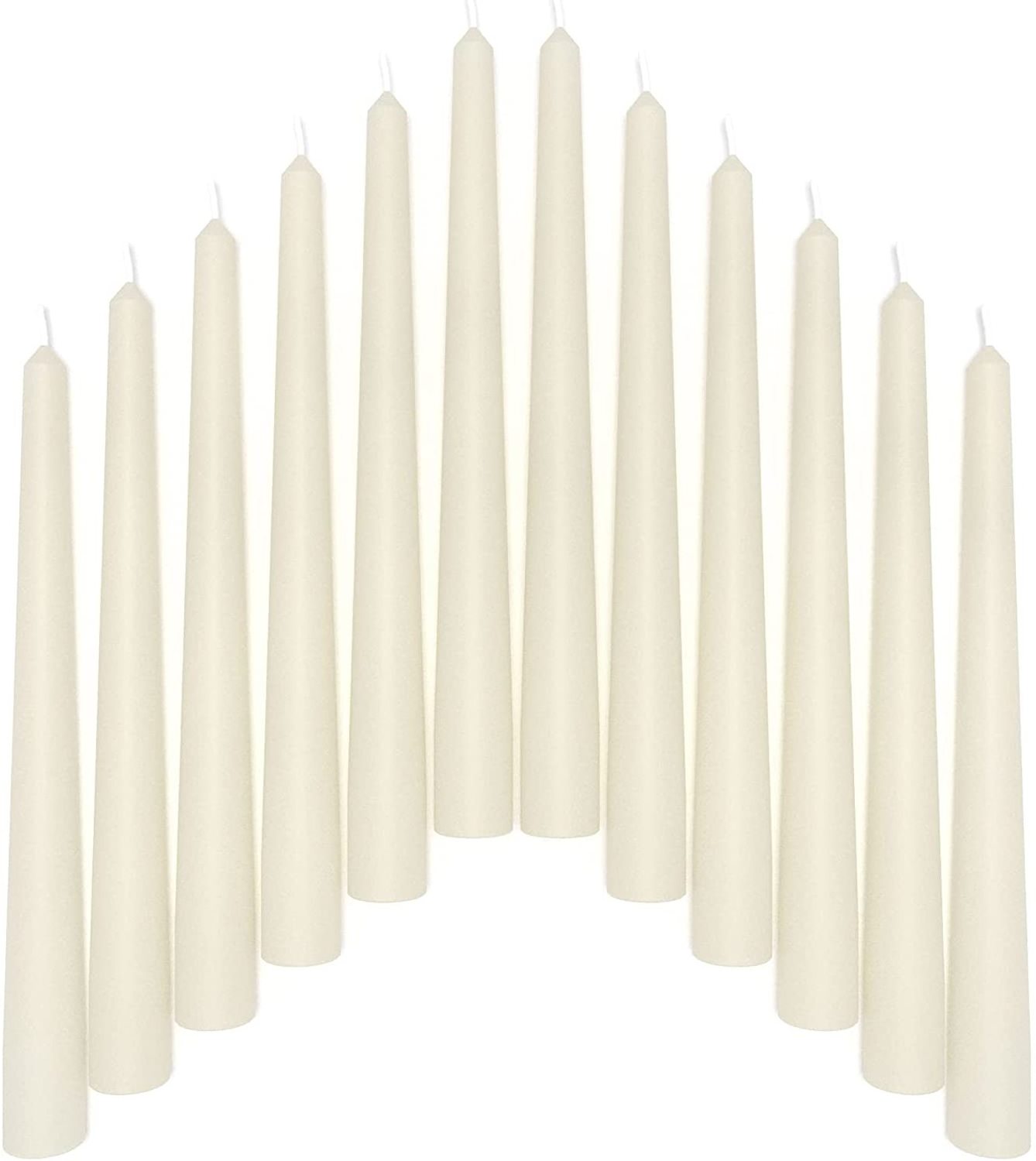 Drippless Unscented White Tall Taper Dinner Candle Sticks With Cotton Wicks