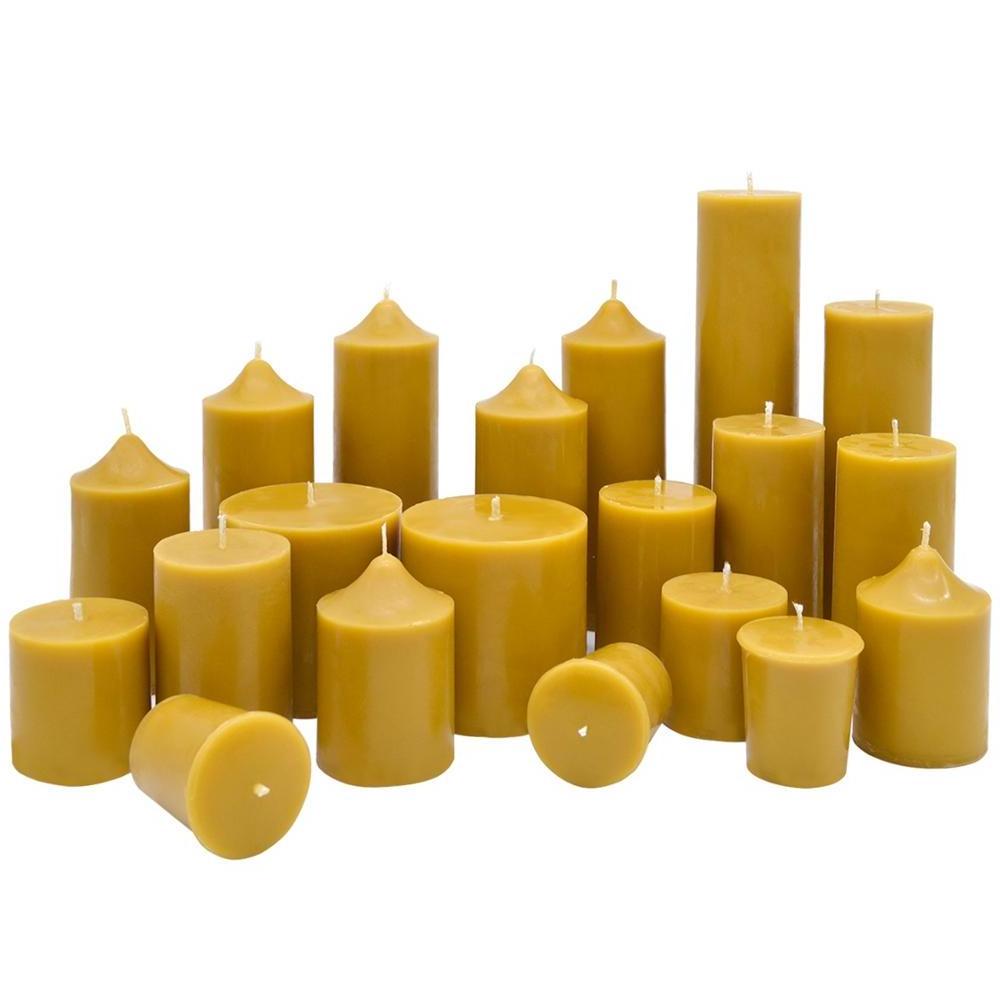 Large Wide Organic Beeswax Cylinder Pillar Candles Handmade Beeswax Candles