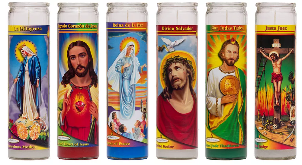 8 inch Latino Style Hispanic Mexican Candles for religious