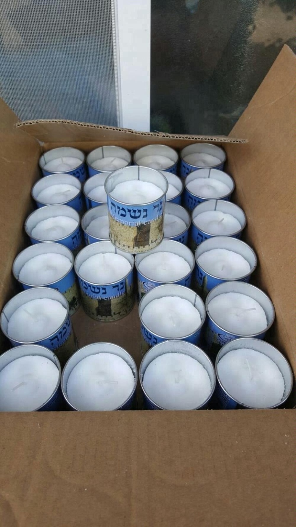 Wholesale paraffin wax private label 26 hours Israel grave memorial candles