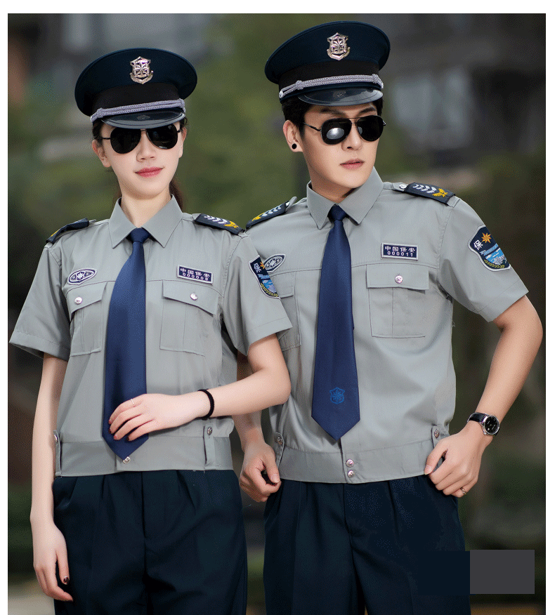 Uniform Security Guard men shirts security- short sleeves Outdoor Working Suits grey security guard shirts