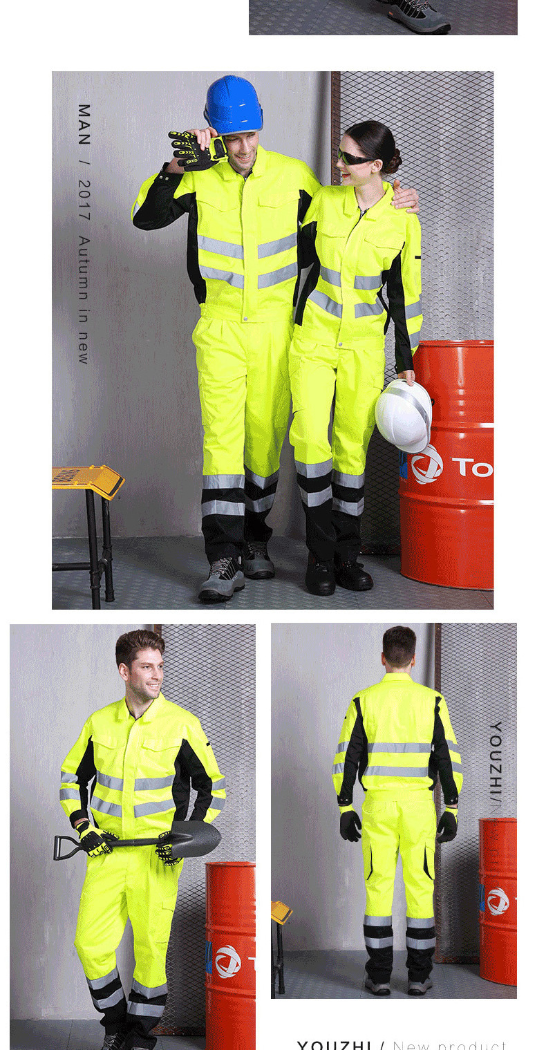 Reflective Workwear Engineering Road Construction Workwear Uniforms Unisex Jacket Pants Hi-vis Workwear Uniforme De Travail