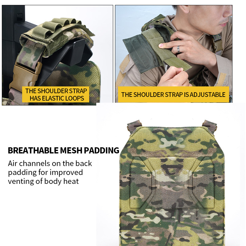 SIVI Outdoor Combat Quick Disassembly 1000D Plate Carrier Tactical Vest Multi-functional Camouflage Equipment Tactical Vest