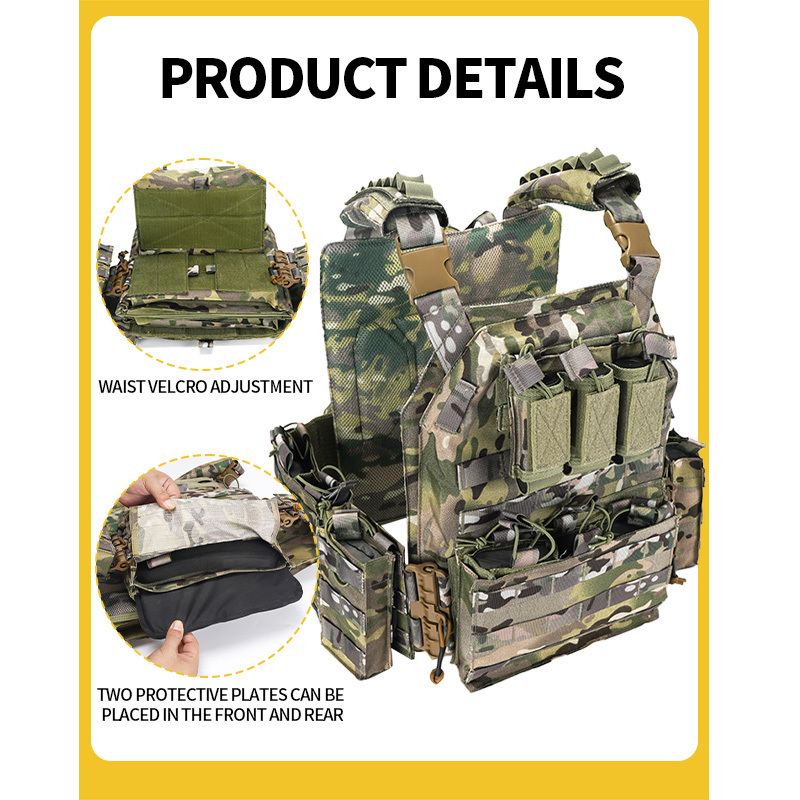 SIVI Outdoor Combat Quick Disassembly 1000D Plate Carrier Tactical Vest Multi-functional Camouflage Equipment Tactical Vest