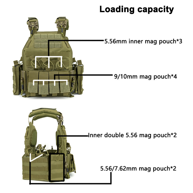 HuaSheng Armor Vest Quick Release Molle Plate Carrier Outdoor Chaleco Tactico Tactical Protective Vest